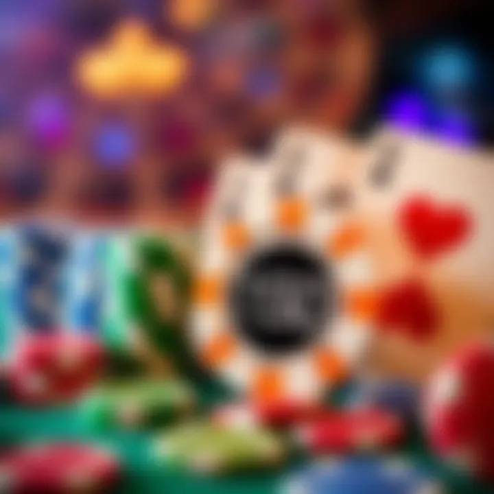 Illustration of casino chips and cards symbolizing bonus wagering requirements