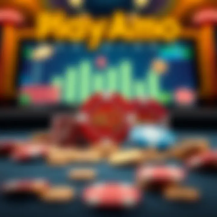 Illustration of digital coins and casino chips symbolizing wagering and responsible gaming