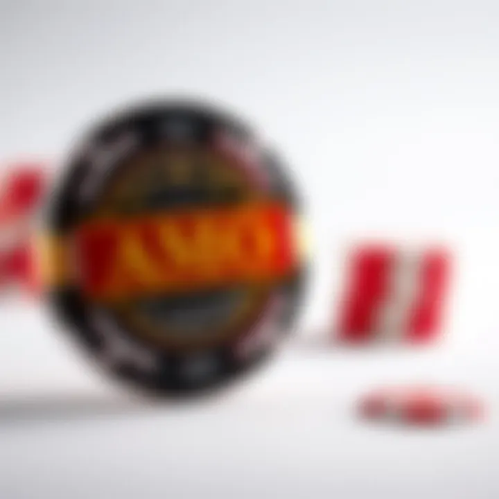 Illustration of a casino chip with a no deposit banner symbolizing free play at AMO Casino