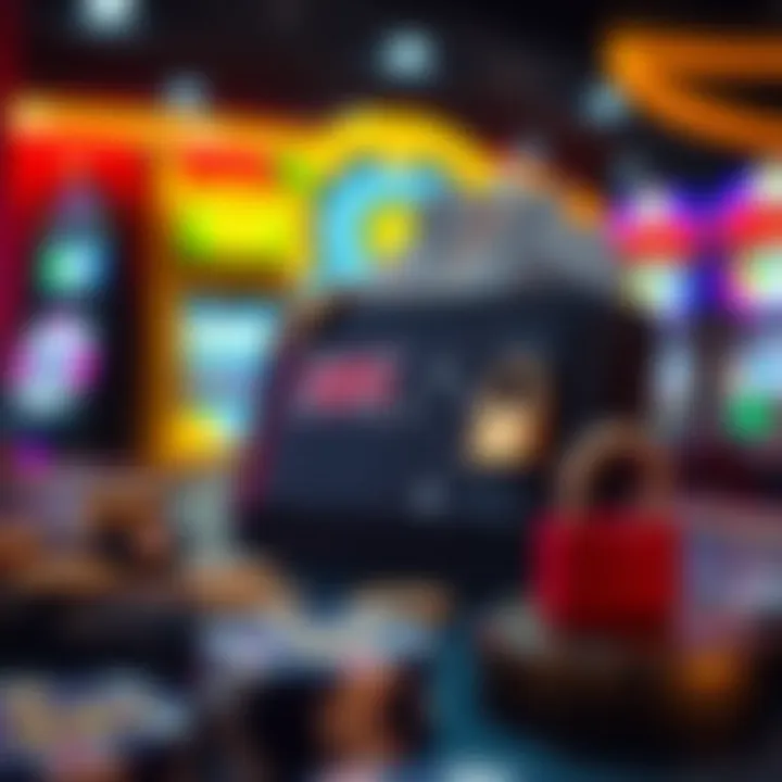 Digital wallet with Australian currency and secure transaction icons for online gaming