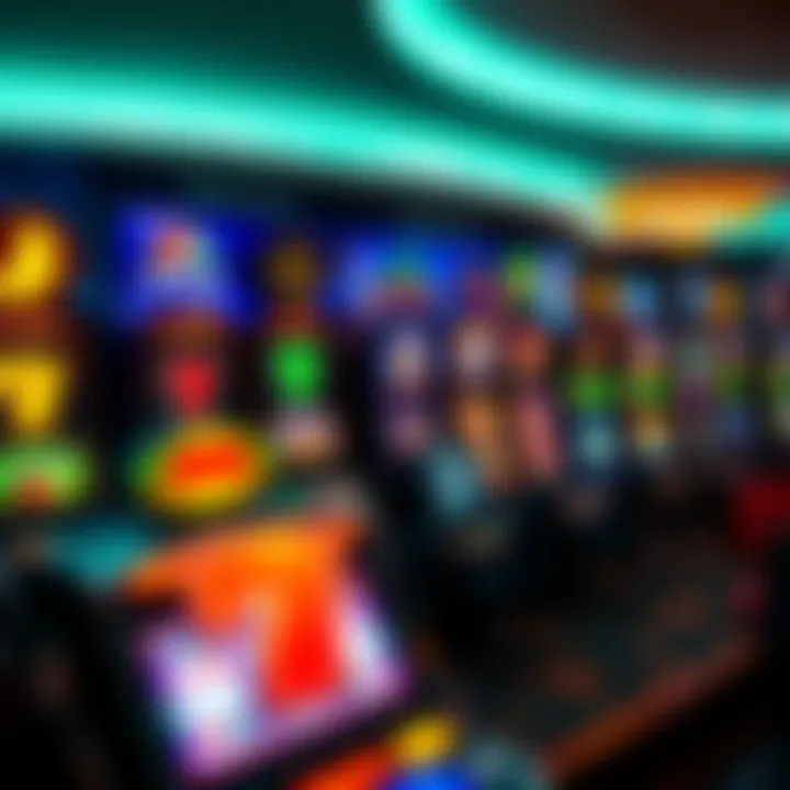 Illustration of online casino platform showing a variety of digital slot machines and card games available to players in Australia