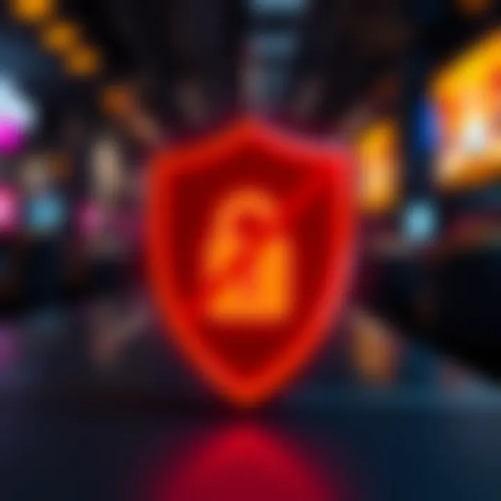 Illustration of a shield protecting a smartphone symbolizing security measures against unsolicited gaming-related text messages