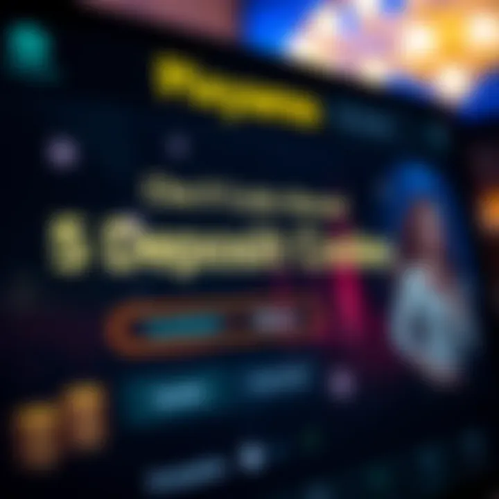 Interface displaying the input field for entering a deposit code on an online casino platform