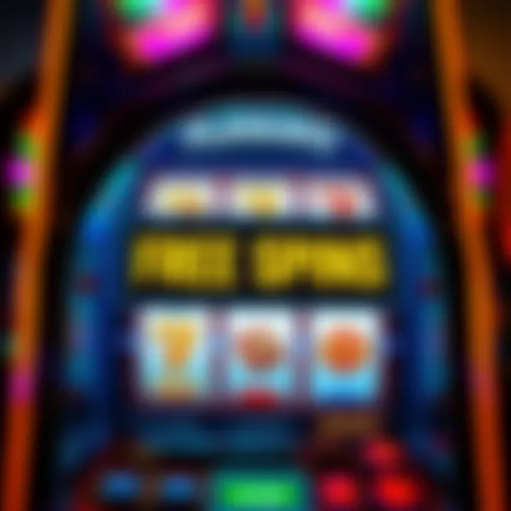 Illustration showing a digital slot machine with free spins notification