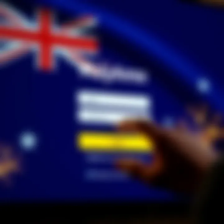 User entering login credentials on PlayAmo platform with Australian flag in background