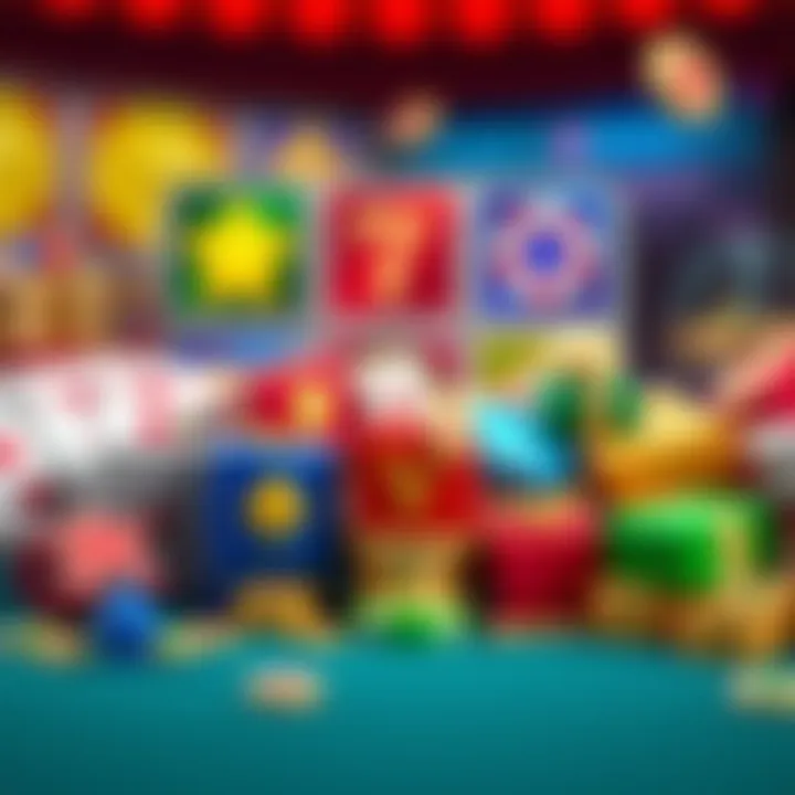 Colorful icons symbolizing various casino bonuses and rewards available through promo codes