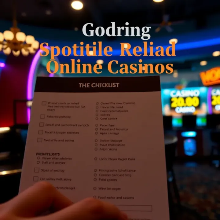 Checklist highlighting key factors for identifying trustworthy online gambling platforms