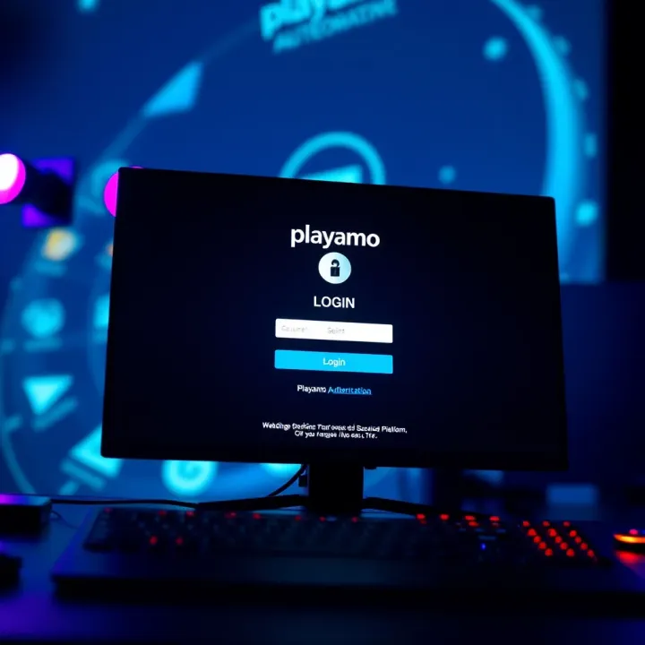 Secure login screen of Playamo desktop platform highlighting authentication features