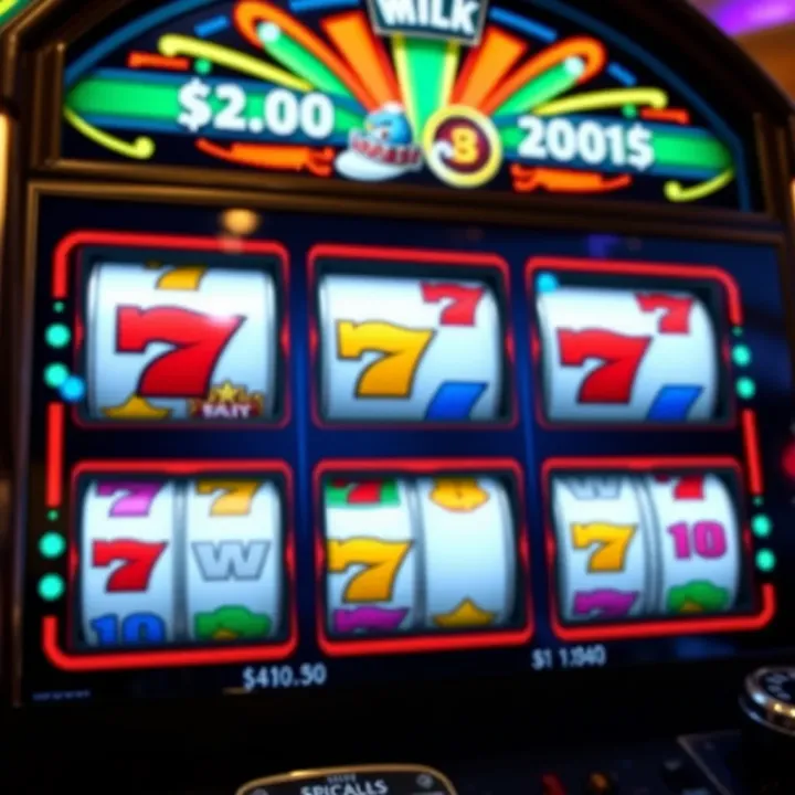 Digital slot machine interface showing spinning reels with various symbols for online gaming