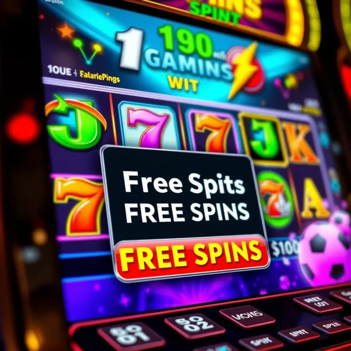 Online Pokies Interface Highlighting Free Spins Promotion A vibrant online pokies game interface showcasing spinning reels with colorful symbols and free spins notification