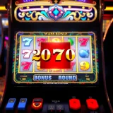 Slot machine interface showing bonus round activation and winning combinations
