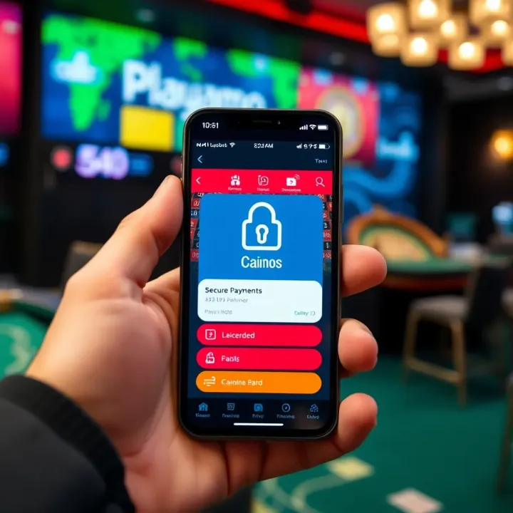 Secure Mobile Payment Interface at Playamo Casino Smartphone displaying secure mobile payment interface at an online casino