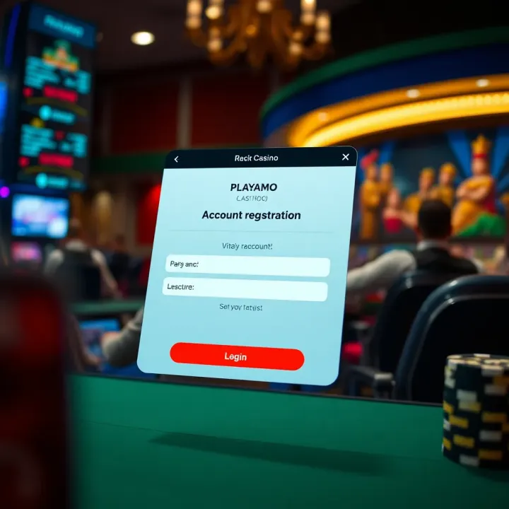 Visual guide showing account registration form on Playamo Casino platform