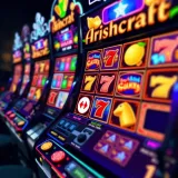Bright and colorful online slot machine screen featuring various Aristocrat pokies symbols and buttons