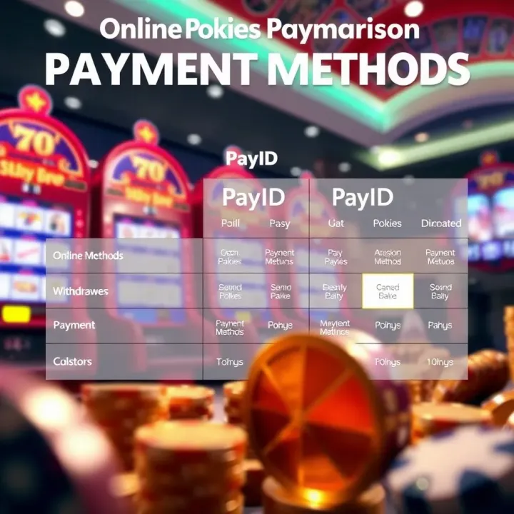 Graphic comparing various payment methods with PayID highlighted for online casino deposits and withdrawals