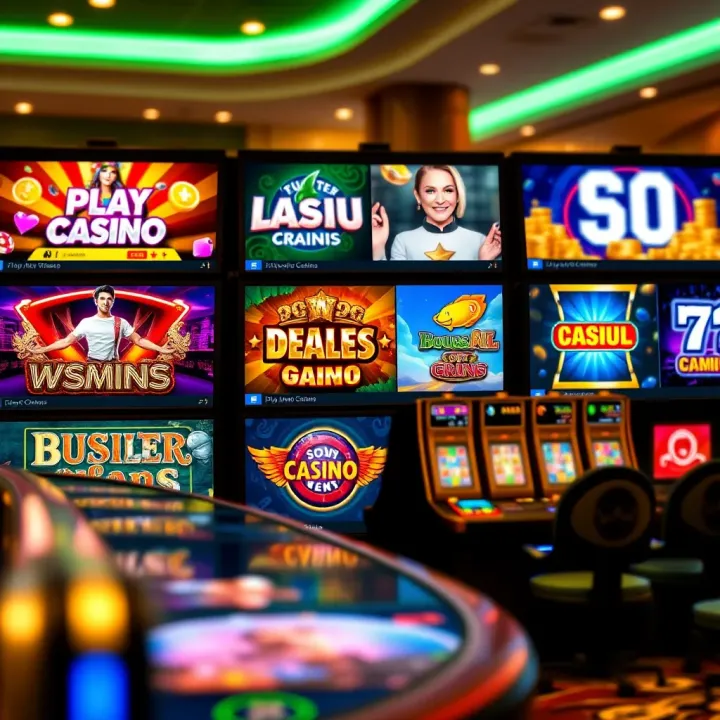 Diverse Gaming Choices at Play Amo Casino Digital casino interface displaying a variety of slot games and live dealer options