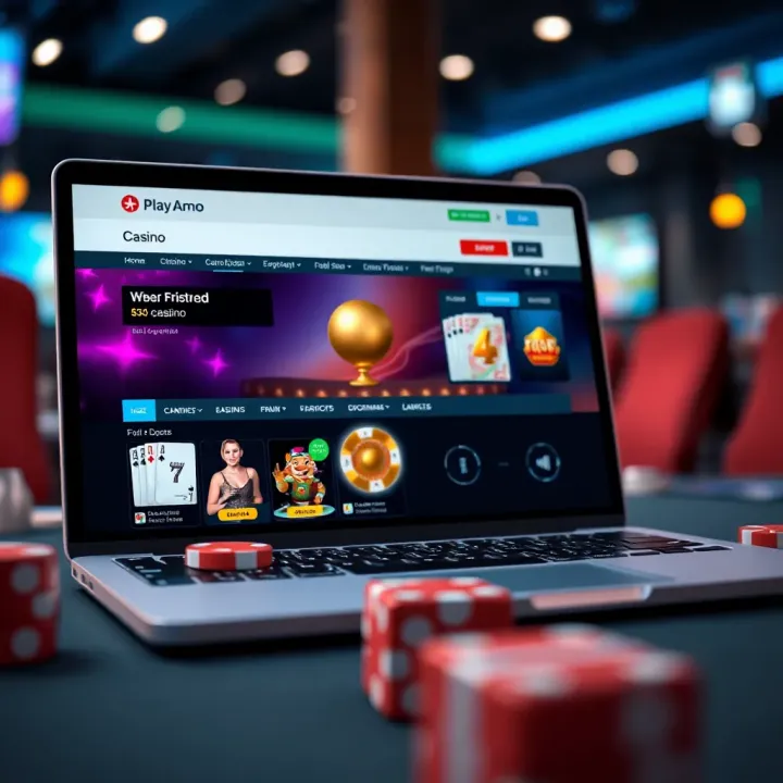 User-friendly interface showcasing casino website on laptop with payment options