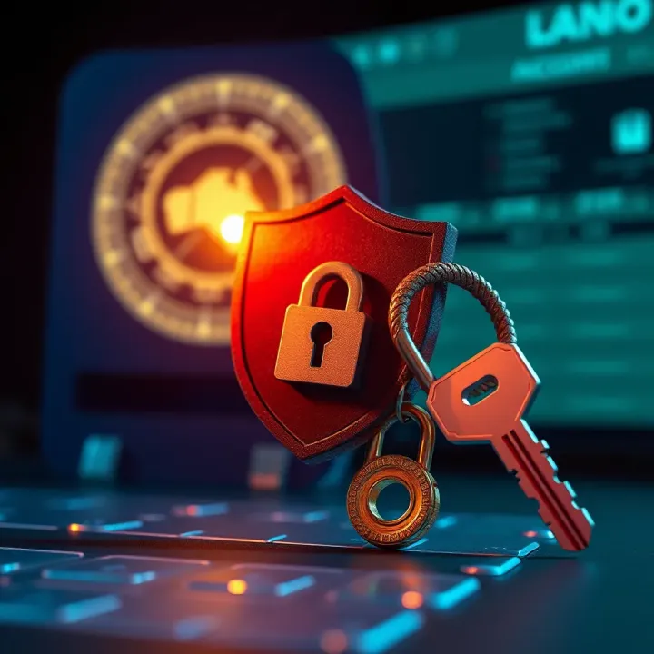 Secure account management with shield and key icons symbolizing protection on PlayAmo platform
