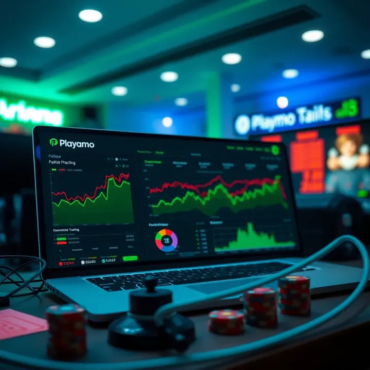 Digital Marketing Tools and Commission Tracking for Playamo Affiliates Illustration showing digital marketing tools and commission tracking for affiliate programs