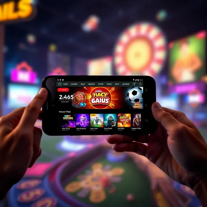 Mobile device displaying the Playamo app home screen with game icons