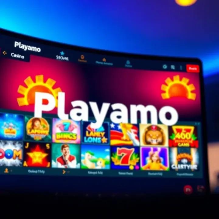 Playamo Casino Homepage Overview Playamo online casino homepage showcasing vibrant game thumbnails and user interface