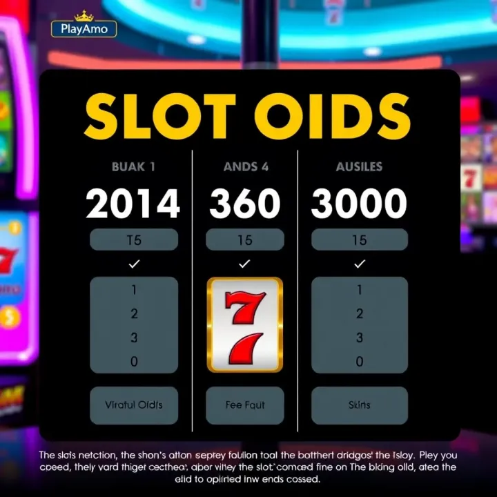 Detailed infographic showing comparison of slot machine odds available on PlayAmo platform