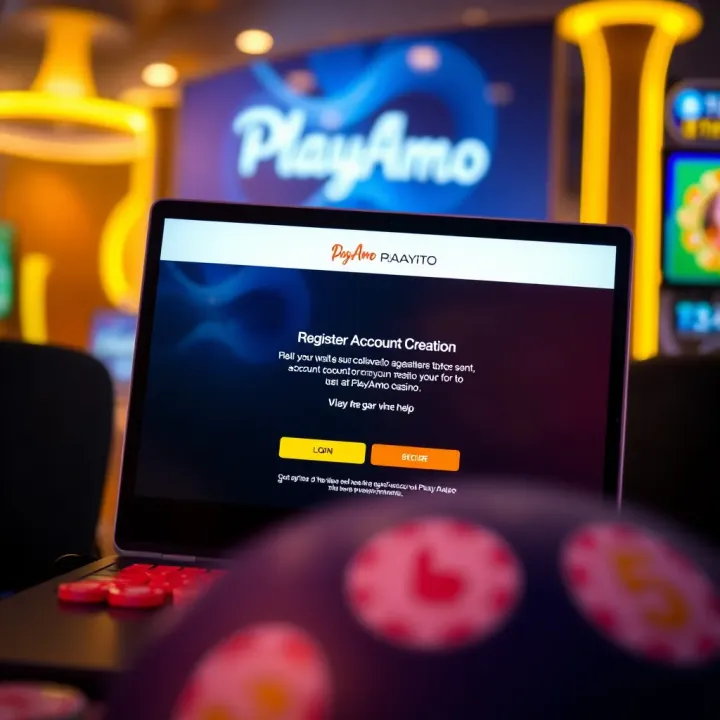 Confirmation of Account Creation at PlayAmo Casino Secure login screen with confirmation of successful account creation at PlayAmo Casino