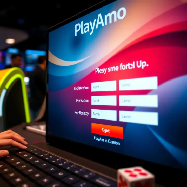 Account Registration Interface at PlayAmo Casino User interface showing registration form fields at PlayAmo Casino