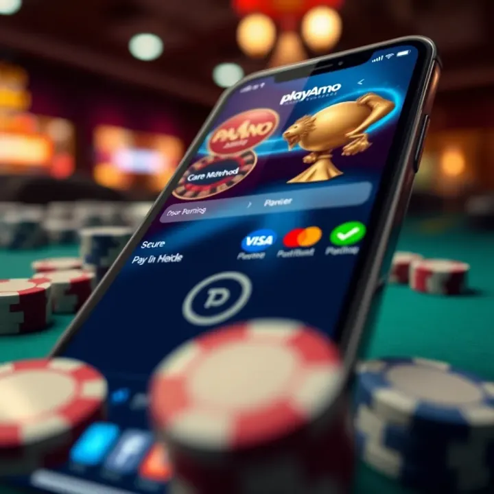 PlayAmo Casino App Featuring Secure Payment Methods Secure banking options available in PlayAmo Casino app with payment method icons