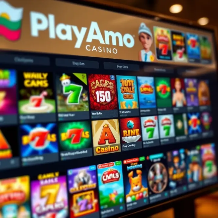 Variety of colorful casino game icons displayed on a digital interface