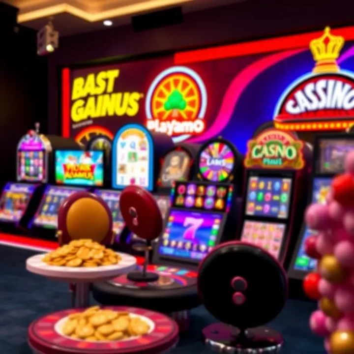 Variety of Casino Games Supported by Playamo Bonus Visual representation of diverse casino games available at Playamo including slots and table games