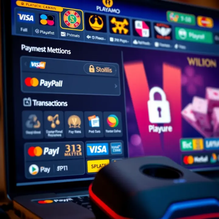Playamo Casino Online Payment Methods and Security User interface of Playamo Casinò Online showing diverse payment options and secure transaction icons