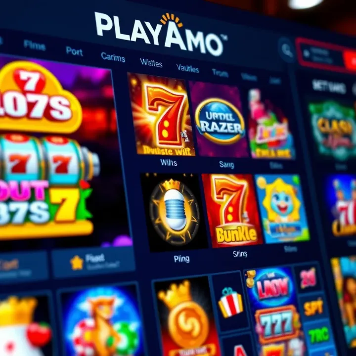 Colorful assortment of online slot games displayed on a digital casino interface