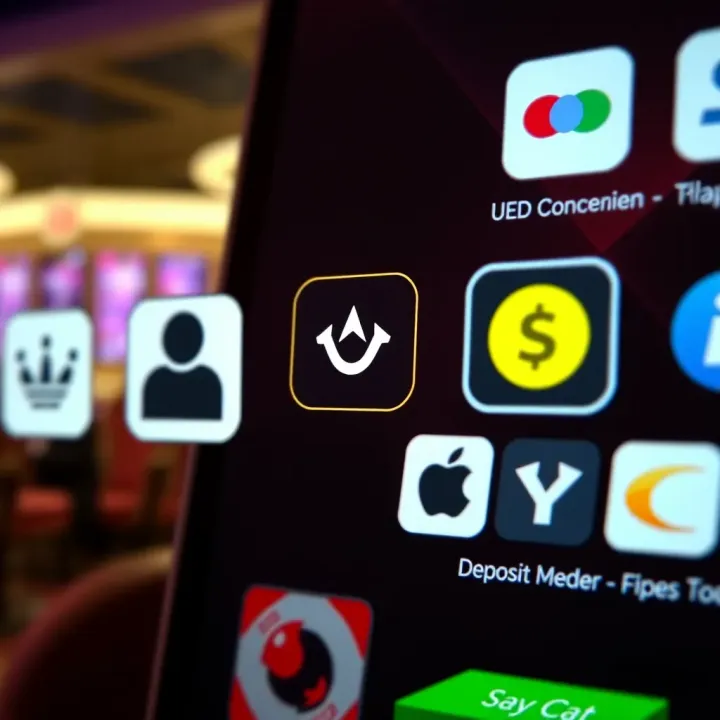Various digital payment icons representing different deposit and withdrawal options on an online casino platform