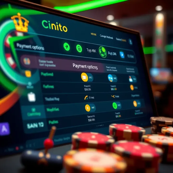 Secure payment options screen highlighting multiple methods for quick deposits and withdrawals