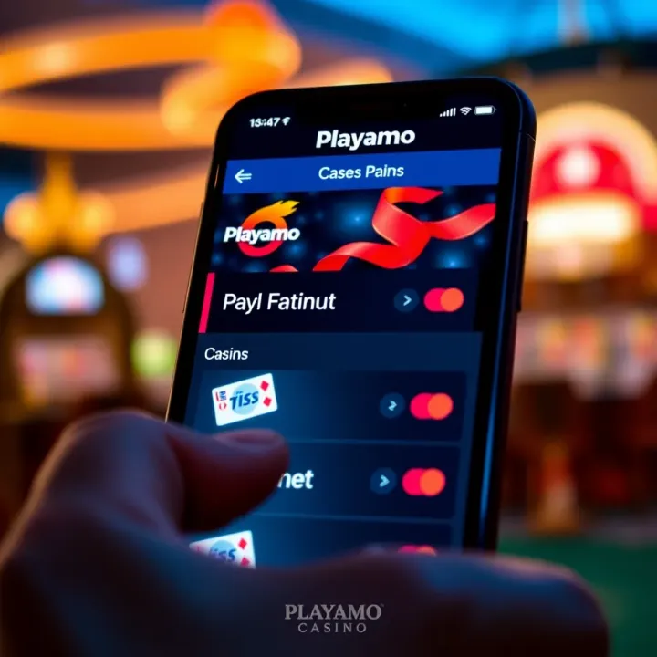 Seamless Mobile Experience and Payment Methods at Playamo Casino PK Mobile device showcasing Playamo Casino PK interface with payment options