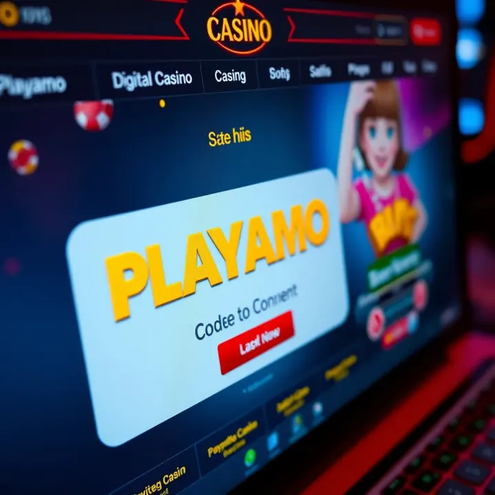 Digital coupon code displayed on casino website interface
