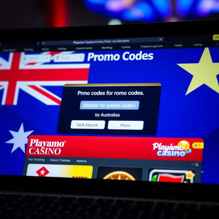 Guide to Securely Redeeming Promo Codes at Playamo Casino in Australia Graphic showing secure entry of promo codes on casino website with Australian flag background