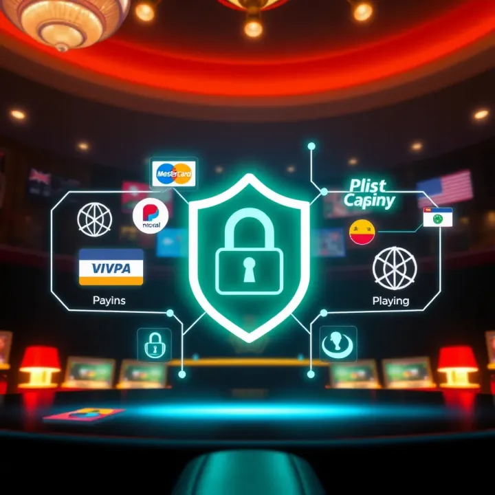 Secure digital transaction icons representing multiple payment methods and player safety