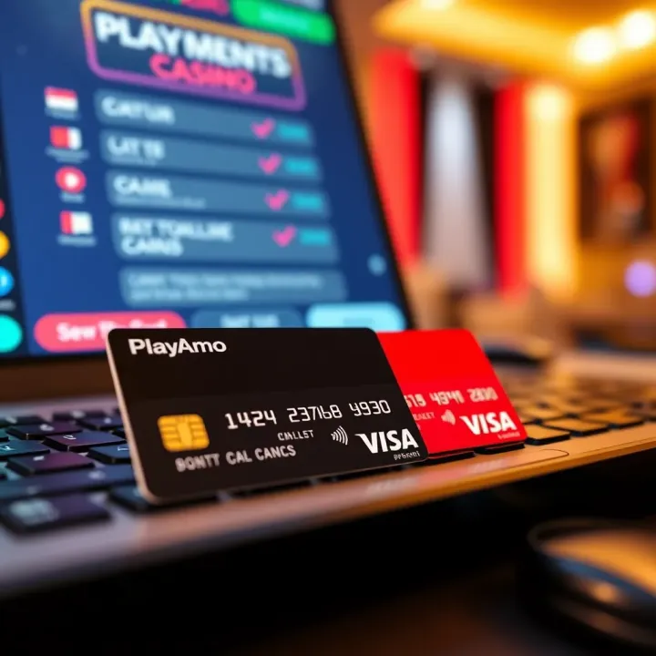 Secure Payment Methods Available at Playamo Casino Secure online payment options represented by credit cards and digital wallet icons