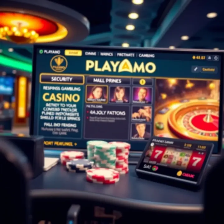 Secure online casino interface highlighting responsible gambling features