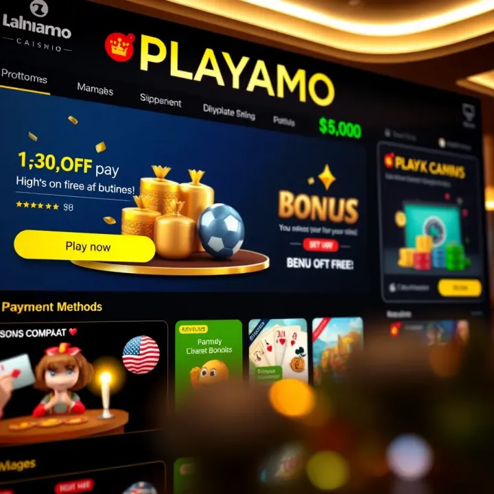 User-friendly interface of Playamo Casino highlighting bonus offers and payment options tailored for the Swedish market