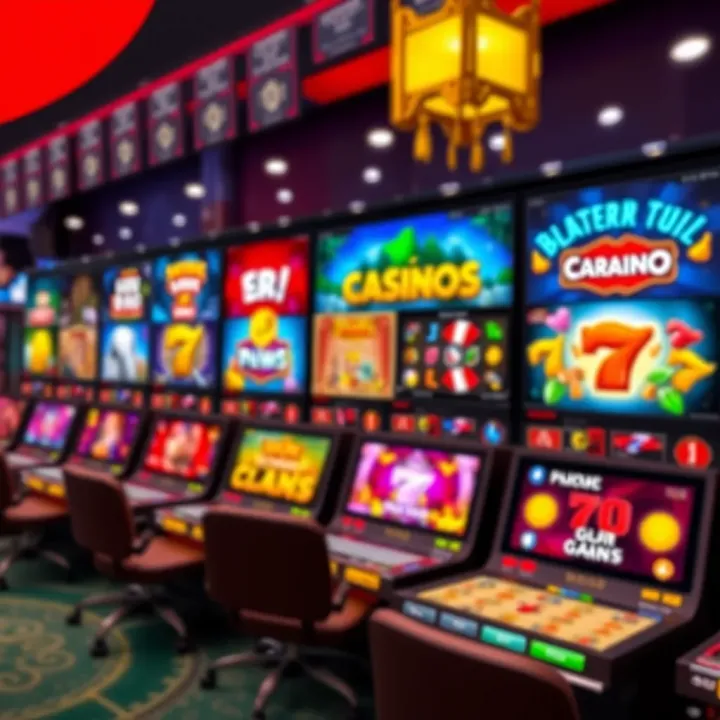 Colorful online casino game selection with vibrant graphics and engaging themes