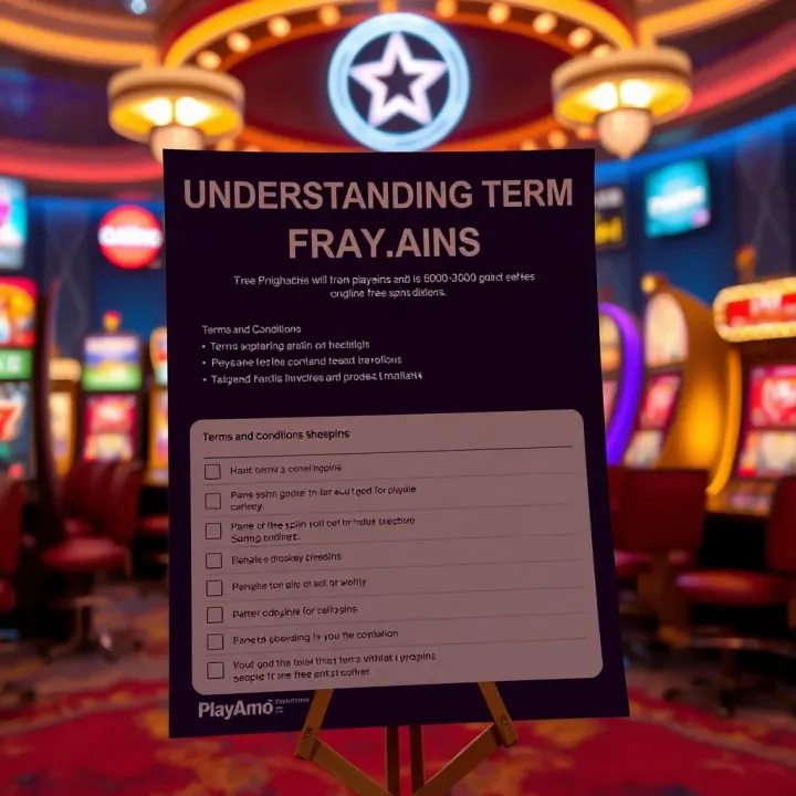Graphic displaying terms and conditions checklist related to PlayAmo free spins bonus