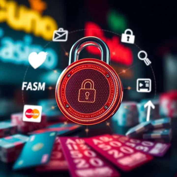 Safe and Reliable Payment Options at Playamo Casino Secure online payment methods icons surrounding a digital lock symbolizing safe transactions