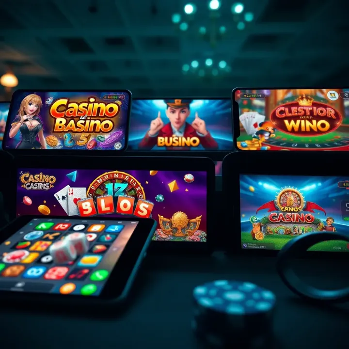 Variety of casino games displayed on multiple devices highlighting compatibility and accessibility