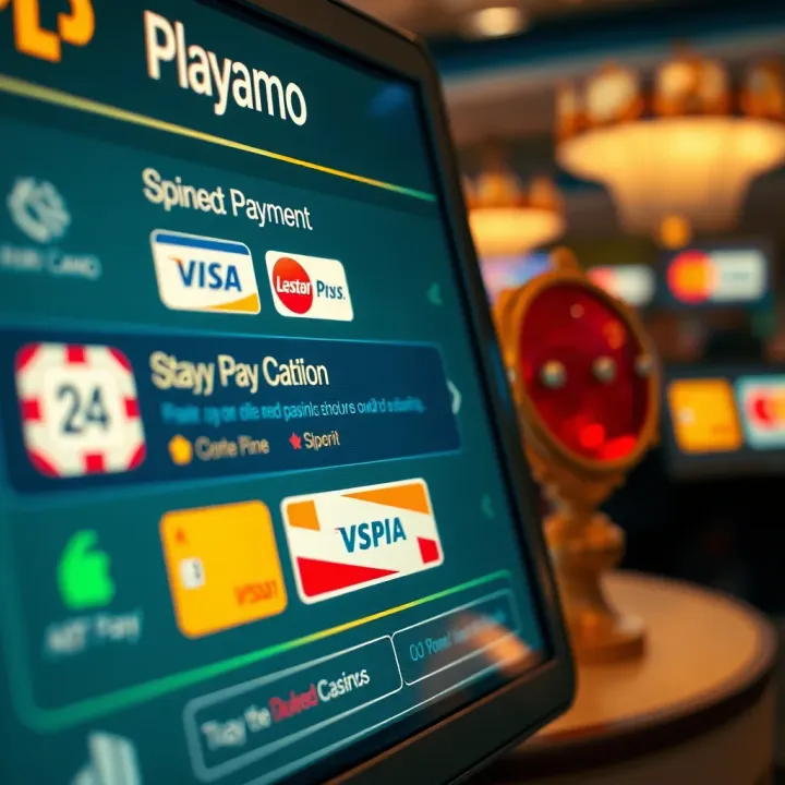 Secure online payment options displayed on a digital interface