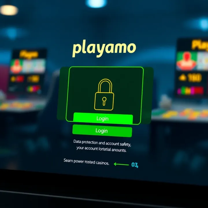 Secure login interface highlighting data protection and account safety features