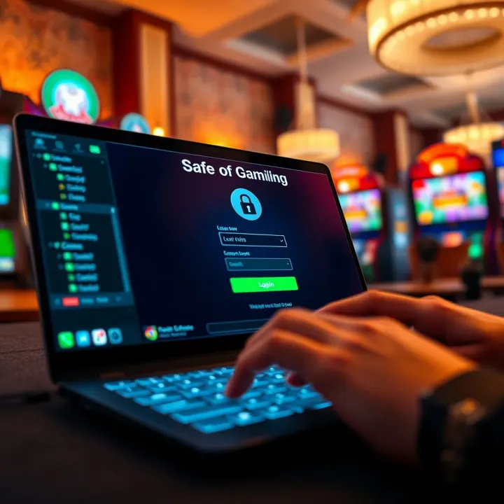 Ensuring Safety and Security in Online Gambling Safe online gambling environment with secure login interface on a digital device