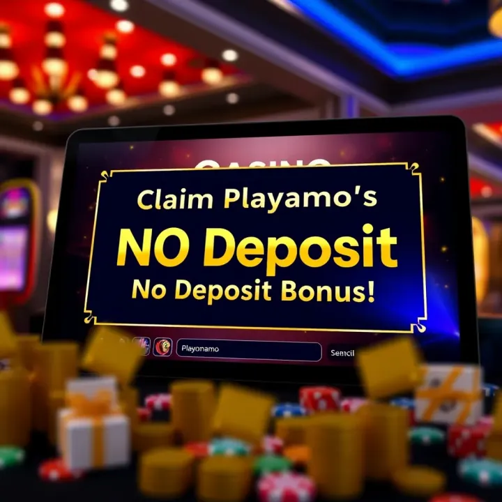 Illustration of a casino screen displaying a no deposit bonus notification